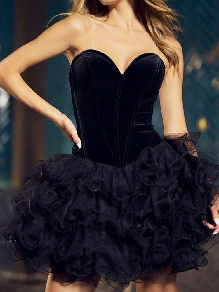 Midnight Ruffle Symphony Dress