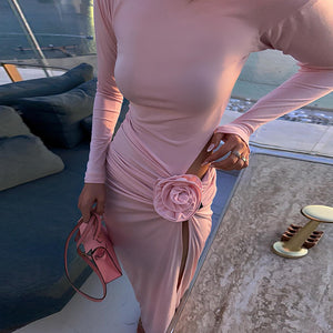 “Blush Rose” High-Slit Gown