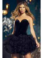 Midnight Ruffle Symphony Dress