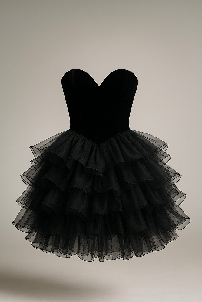 Midnight Ruffle Symphony Dress