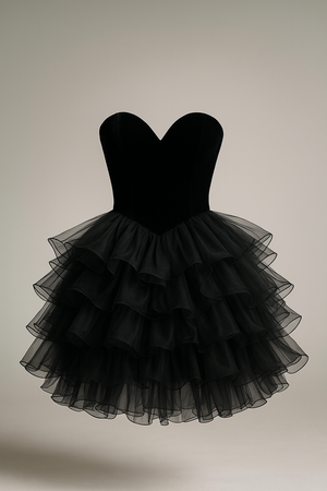 Midnight Ruffle Symphony Dress